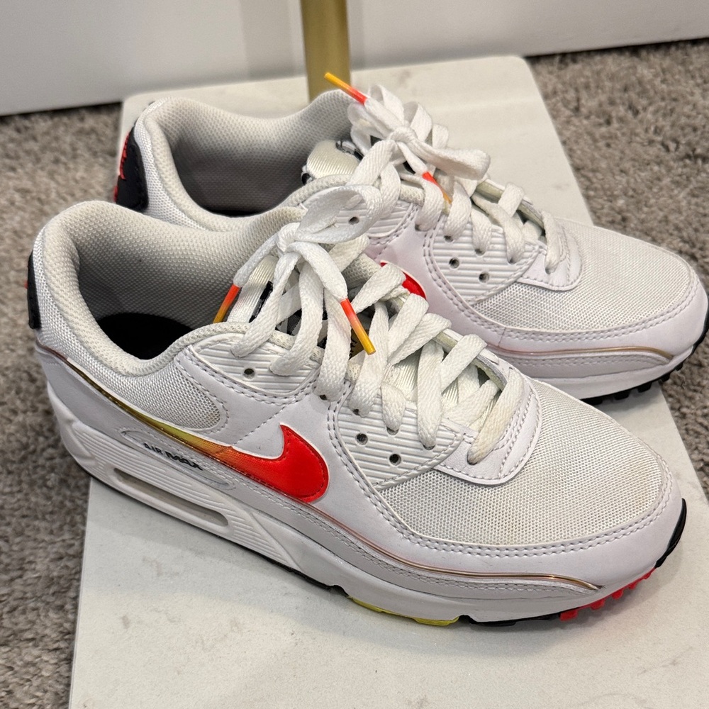 Nike White and Red Athletic Shoes